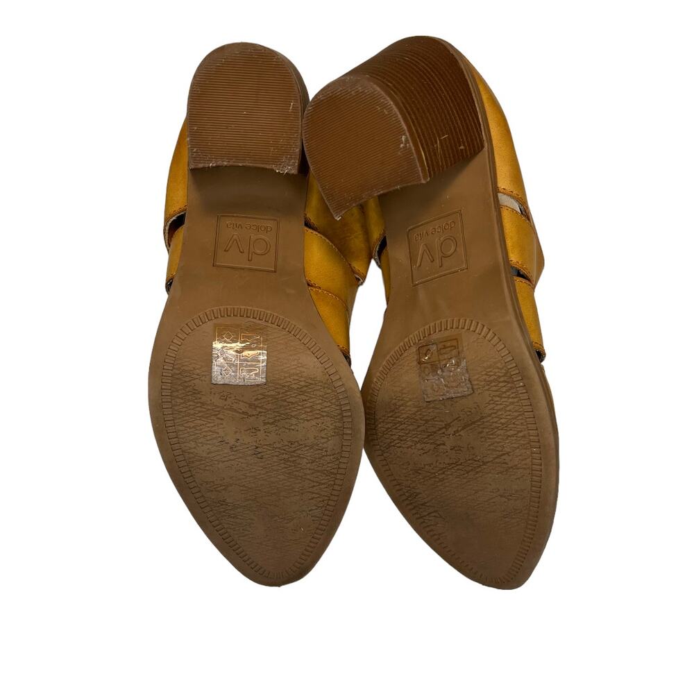 Dolce Vita Brown Leather Slip On Block Heel Mules women Size 9.5 - Picture 11 of 13